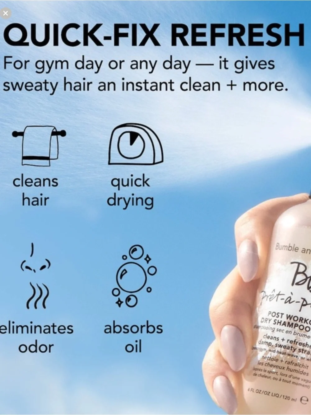 Bumble and bumble Prêt-à-powder Post Workout Dry Shampoo Mist - New FullSz